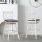 2 Pieces 29 Inches Swivel Counter Height Barstool Set with Rubber Wood Legs